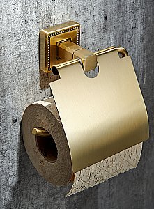 Держатель для туалетной бумаги с крышкой WONZON & WOGHAND ROMA WW-7226 бронза купить в интернет-магазине сантехники Sanbest