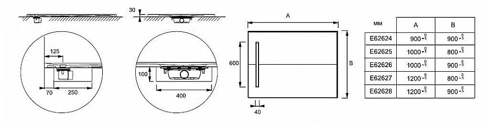 Душевой поддон Jacob Delafon SURFACE E62626-SS2 100x90 белый купить в интернет-магазине Sanbest
