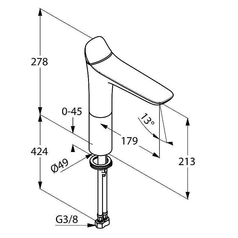 Смеситель для раковины Kludi Ambienta 532960575 купить в интернет-магазине сантехники Sanbest