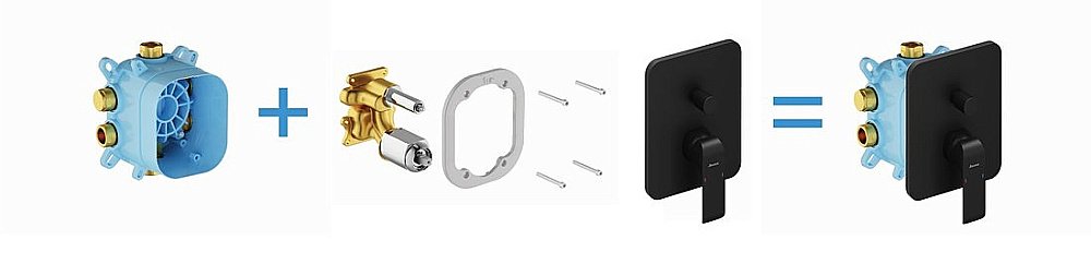 Смеситель для душа Ravak Flat X070179 черный матовый купить в интернет-магазине сантехники Sanbest