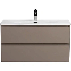 Тумба с раковиной BelBagno 100 KRAFT-1000-2C-SO-СO+BB-8099-100 бежевая матовая для ванной в интернет-магазине Sanbest