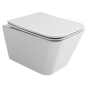 Унитаз подвесной Ceramica Nova Miro CN11003T белый, безободковый, с крышкой микролифт, слив торнадо купить в интернет-магазине Sanbest