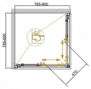 Душевой уголок Cezares Giubileo 80х80 GIUBILEO-A-2-80-SCORREVOLE-CP-Cr стекло прозрачное с рисунком/профиль хром купить в интернет-магазине Sanbest