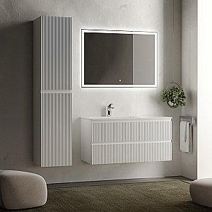 Тумба с раковиной Sancos SNOB R SNR100LW Bianco левая/белая матовая для ванной в интернет-магазине Sanbest