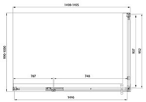 Душевой уголок Veconi Premium Alassio SP GR AL-SP-150100-00-GR-C4 150х100 стекло прозрачное осветленное/профиль брашированный графит купить в интернет-магазине Sanbest