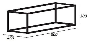 Консоль с раковиной Cezares Cadro 80 с 1 ящиком черная для ванной в интернет-магазине сантехники Sanbest