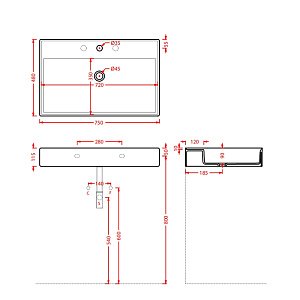 Раковина Artceram Scalino 75x48 Nero Matt купить в интернет-магазине Sanbest