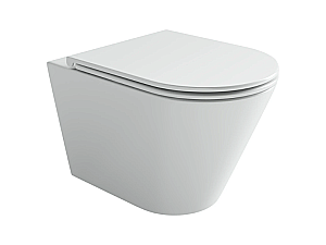 Унитаз подвесной Ceramica Nova Alfeo CN4014T белый, безободковый, с крышкой микролифт, слив торнадо купить в интернет-магазине Sanbest