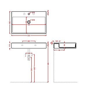 Раковина Artceram Scalino 75 SCL008 17 00 Nero Matt купить в интернет-магазине Sanbest