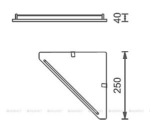 Полка стеклянная угловая Aquanet 264916 купить в интернет-магазине сантехники Sanbest