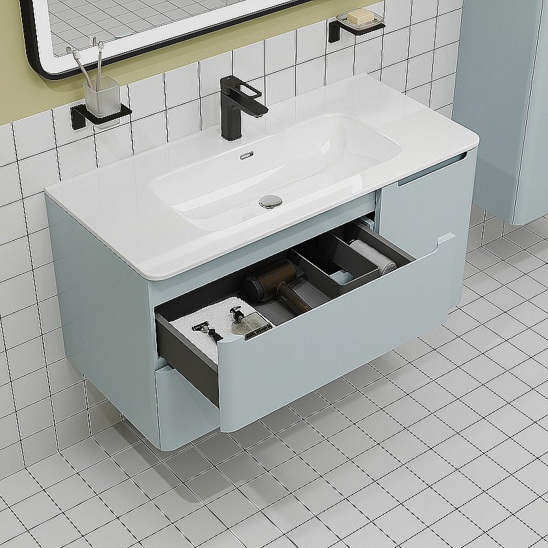 Тумба с раковиной Iddis Edifice 100 EDI10B0i95K голубая для ванной в интернет-магазине Sanbest