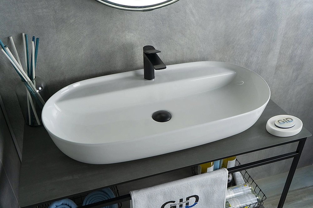 Раковина накладная Gid Lago 81 N9347 51190 белая купить в интернет-магазине Sanbest