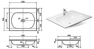 Раковина Эстет Милана 60 ФР-00000786 белая купить в интернет-магазине Sanbest