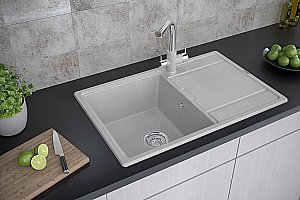 Мойка кухонная Paulmark Flugen PM217850-QU Белая купить в интернет-магазине сантехники Sanbest