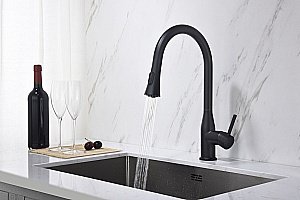 Смеситель для кухни Timo Saona 2336/03FL черный матовый купить в интернет-магазине сантехники Sanbest