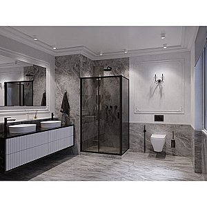 Душевой уголок Ambassador Forsa ABB 17022218ABB-110ABB 120х110 стекло тонированное/профиль черный купить в интернет-магазине Sanbest