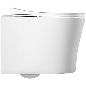 Унитаз подвесной Aquatek Ника AQ2009-00 белый, с крышкой микролифт, безободковый купить в интернет-магазине Sanbest