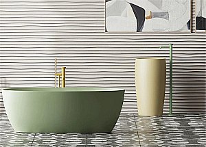 Раковина напольная Salini ALDA 03 130321MF 47 из искусственного камня S-Stone, матовая, цвет по RAL полностью купить в интернет-магазине Sanbest