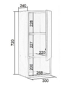 Шкаф подвесной Orange ВЕГА Vg-30SR для ванной в интернет-магазине сантехники Sanbest