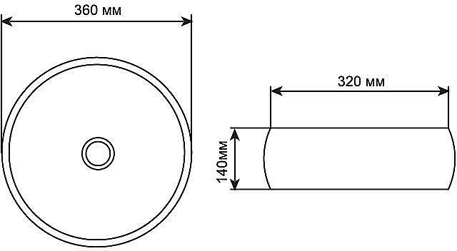 Раковина накладная Aquanet Round-1-MB 36 273680 черная матовая купить в интернет-магазине Sanbest
