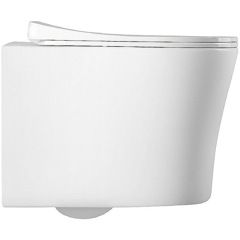 Унитаз подвесной Aquatek Ника AQ2009-00 белый, с крышкой микролифт, безободковый купить в интернет-магазине Sanbest