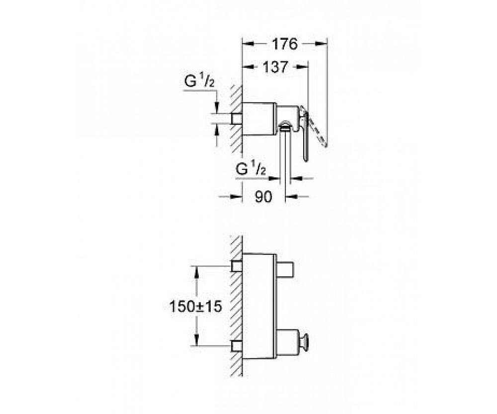 Смеситель для душа Grohe Veris 32197000 купить в интернет-магазине сантехники Sanbest