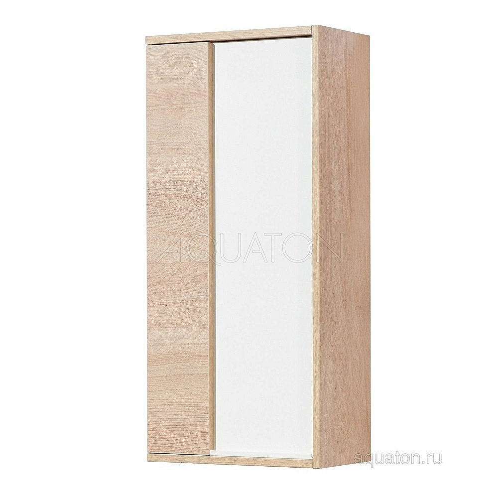 Шкаф Акватон Бостон белый/светлое дерево для ванной в интернет-магазине сантехники Sanbest