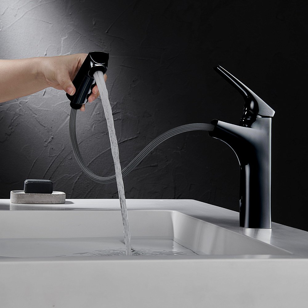 Смеситель для раковины Black&White Universe UK7901B черная матовая купить в интернет-магазине сантехники Sanbest