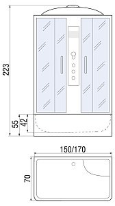 Душевой бокс River Sena 55 170x70 стекло матовое купить в интернет-магазине Sanbest