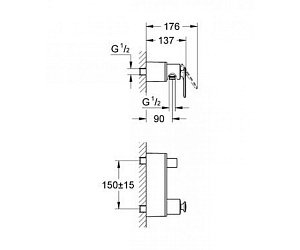 Смеситель для душа Grohe Veris 32197000 купить в интернет-магазине сантехники Sanbest