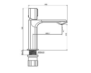 Смеситель для раковины Creavit Alfa AL1500S черный матовый купить в интернет-магазине сантехники Sanbest