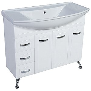 Тумба с раковиной Rush Fiji 105 FIS181105W белая для ванной в интернет-магазине Sanbest