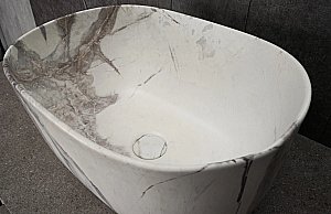 Раковина накладная Gid Creativo 45 Mnc9302 69909 белый мрамор, матовая купить в интернет-магазине Sanbest