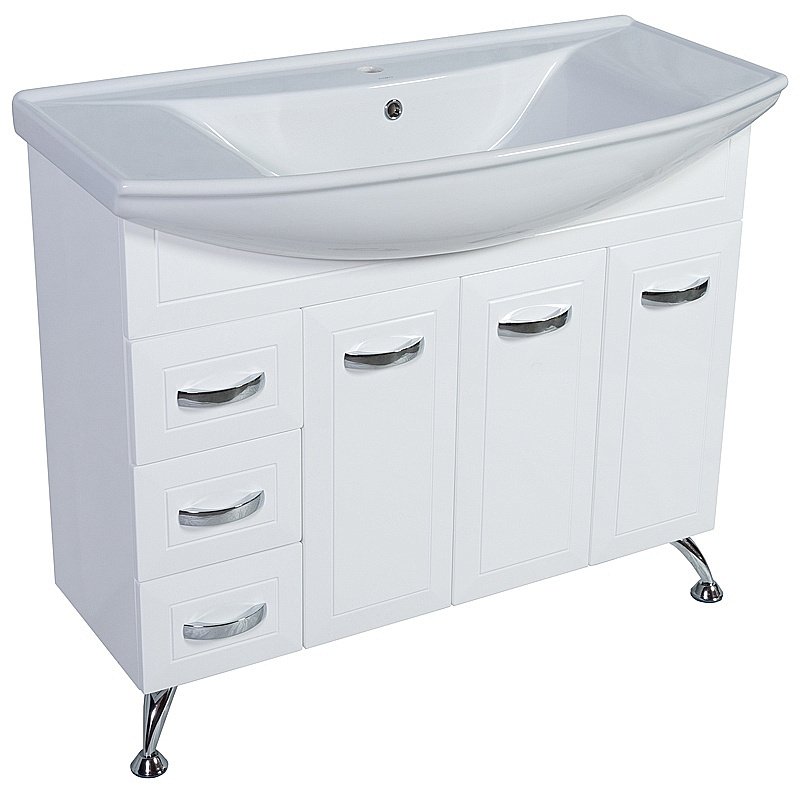 Тумба с раковиной Rush Fiji 105 FIS181105W белая для ванной в интернет-магазине Sanbest