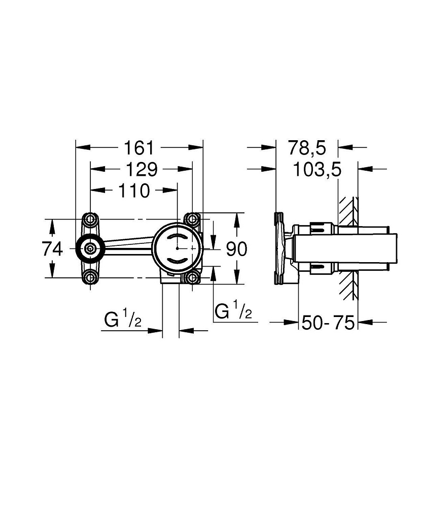 Встраиваемый смеситель GROHE Eurodisc Joy купить в интернет-магазине сантехники Sanbest