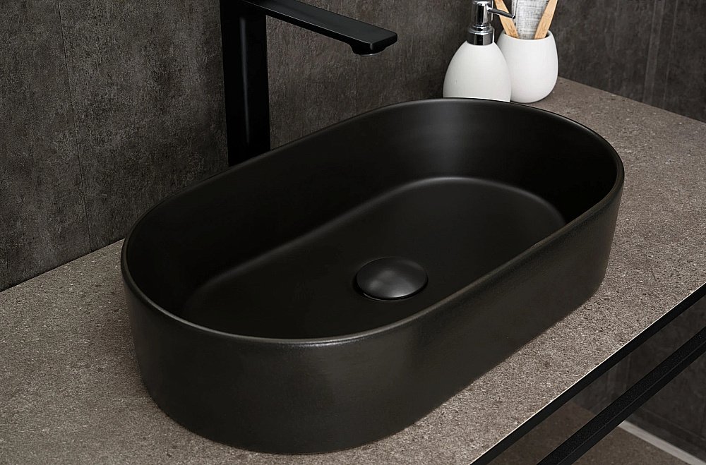 Раковина накладная Gid Lago 52,5 N9020bg 53379 черная графит купить в интернет-магазине Sanbest