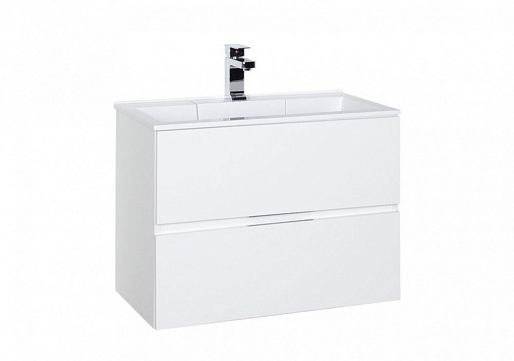 Тумба с раковиной Aquanet Алвита 70 белая глянцевая для ванной в интернет-магазине Sanbest