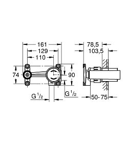 Встраиваемый смеситель GROHE Eurodisc Joy купить в интернет-магазине сантехники Sanbest