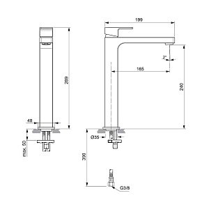 Смеситель для раковины Ideal Standard Edge A7114AA купить в интернет-магазине сантехники Sanbest