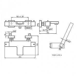 Смеситель для ванны PAINI Dax-R 84CR105TH хром купить в интернет-магазине сантехники Sanbest