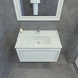 Тумба с раковиной Caprigo Ponza-A 70 белая для ванной в интернет-магазине Sanbest