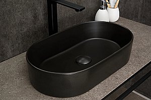 Раковина накладная Gid Lago 52,5 N9020bg 53379 черная графит купить в интернет-магазине Sanbest