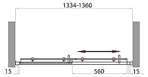 Душевая дверь BelBagno UNO-BF-1-135-C-Cr 135 стекло прозрачное/профиль хром купить в интернет-магазине Sanbest