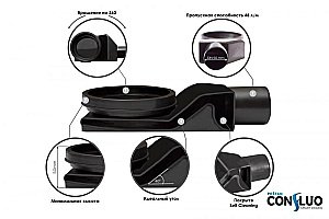 Душевой трап Pestan Confluo Premium Line Black Glass Gold 750 купить в интернет-магазине Sanbest