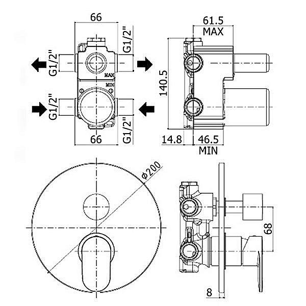 Смеситель для душа Paffoni CANDY CA018CR купить в интернет-магазине сантехники Sanbest