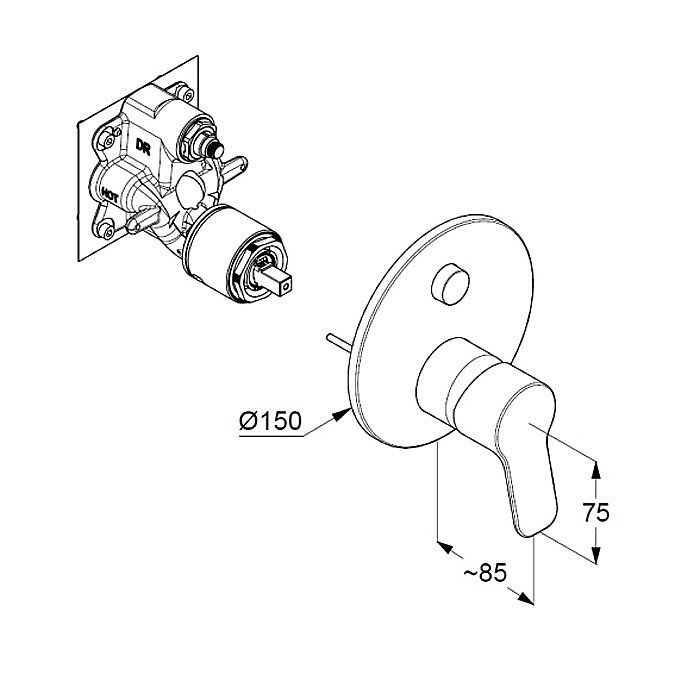 Смеситель для душа Kludi Pure&Easy 377590565 хром купить в интернет-магазине сантехники Sanbest