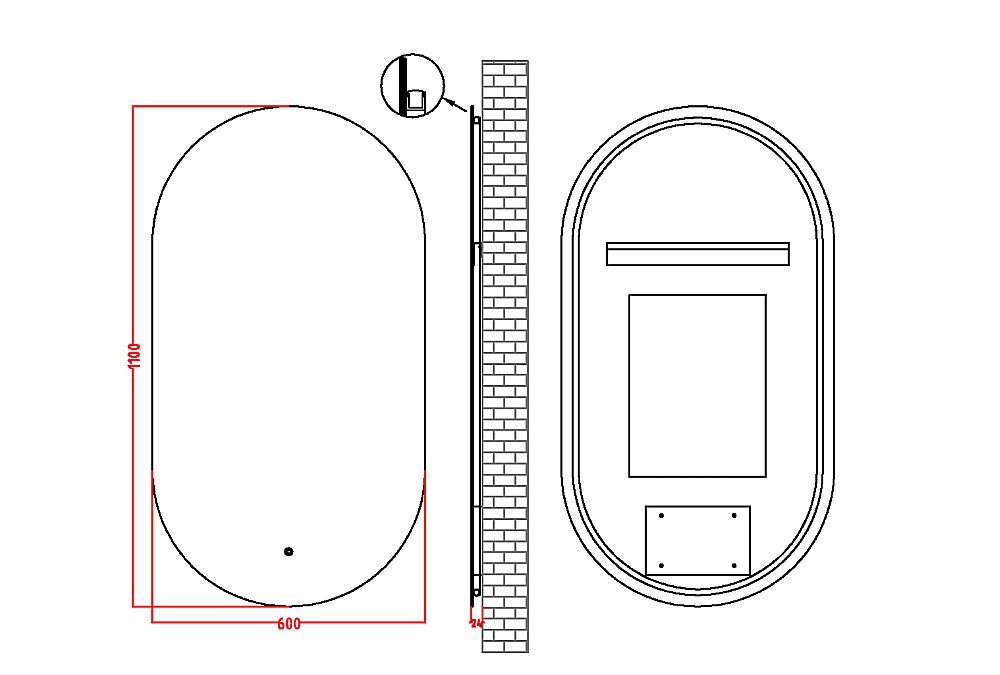 Зеркало Boheme 60 568-CR хром в ванную от интернет-магазине сантехники Sanbest