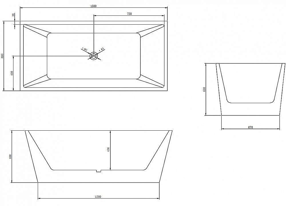 Ванна акриловая ABBER AB9224-1.5 150x80 купить в интернет-магазине Sanbest