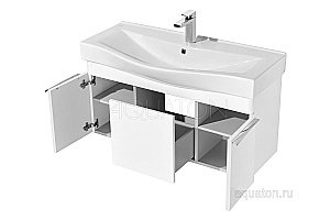 Тумба с раковиной Акватон Беверли 100 белая глянцевая для ванной в интернет-магазине Sanbest