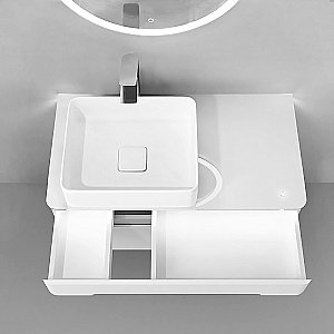 Тумба с раковиной Jorno Shine 90 белая для ванной в интернет-магазине Sanbest